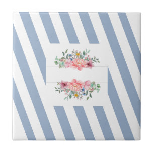 Blommigten Ceramic Tile Blue Rand Kakelplatta