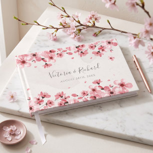 Blommigten Cherry Blommar Bröllop Gästböcker