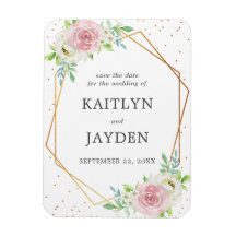 Blommigten chic Geometric Gold Foil sparar datumet