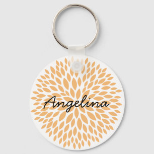 Blommigten chic Peach Nyckelring