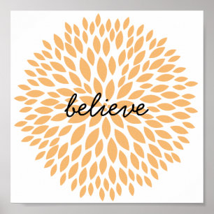 Blommigten chic Peach Poster
