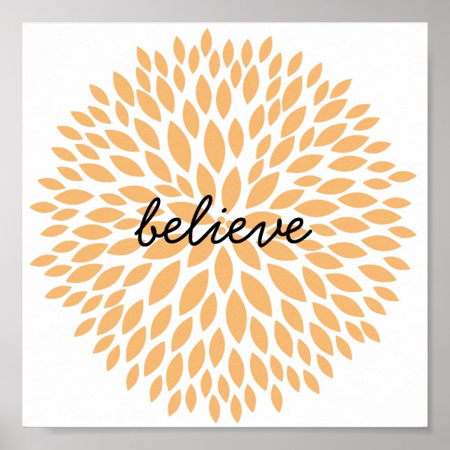 Blommigten chic Peach Poster (Framsidan)