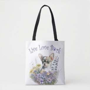 Blommigten Chihuahua Hund Mamma Tygkasse