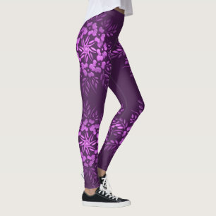 Blommigten cirklar det purpurfärgade elementet leggings