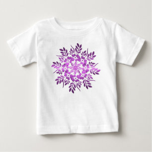 Blommigten cirklar lila inslag. tee shirt