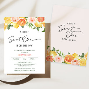 Blommigten Citrus Sweet One Baby Shower Inbjudningar