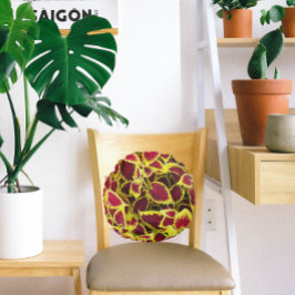 Blommigten Colorful Coleus Plant Lövs  Rund Kudde