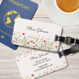 Blommigten Colorful Wildblomma Watercolor Summer Bagagebricka