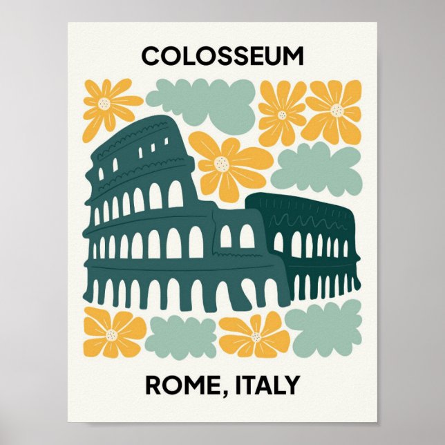 Blommigten Colosseum Rom Italien abstrakt  Poster (Framsidan)