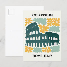 Blommigten Colosseum Rom Italien abstrakt Vykort