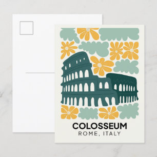 Blommigten Colosseum Rom Italien abstrakt Vykort