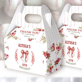 Blommigten Coquette Baseball Red Bow Modern födels Presentaskar