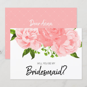 Blommigten Coral Watercolor ska vara mitt Bridesma Inbjudningar