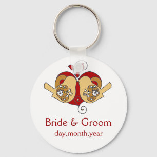 Blommigten Cranberry Latte Camel Birds Spara datum Nyckelring