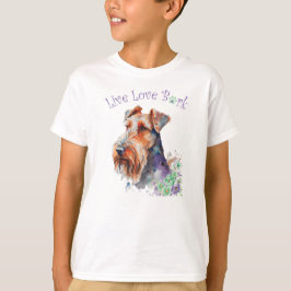 Blommigten Cute Airedale Hund T Shirt
