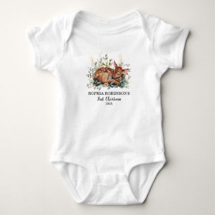 Blommigten Cute Baby första julen Hjort Modern T Shirt