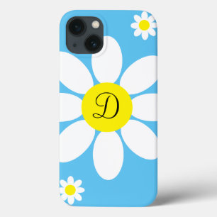 Blommigten Cute Blue and White Daisys Single Initi