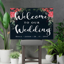 Blommigten Cute Orange Peach Välkommen till Bröllo Poster