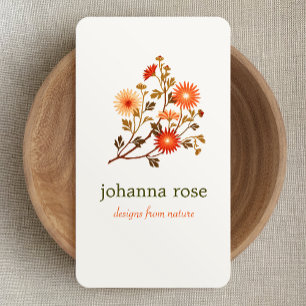 Blommigten Cute Retro Wildblommor Visitkort