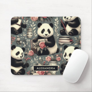 Blommigten Cute Vintage Panda Musmatta
