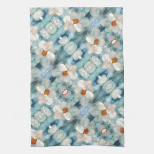 Blommigten daisy vattenfärg kökshandduk