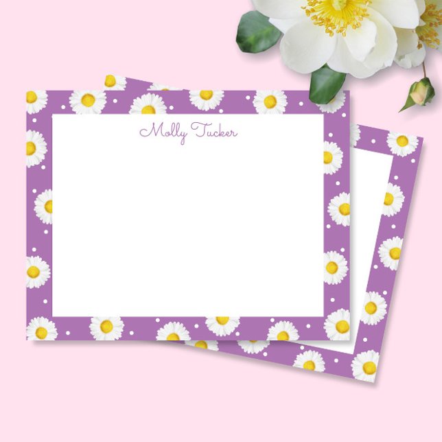 Blommigten Daisy - vattenfärgssparender och Gult Anteckningskort (Skapare uppladdad)