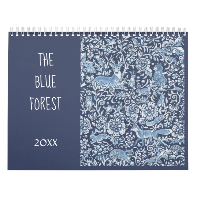 Blommigten Delft - Blue & White Forest Animals Kalender (Omslag)