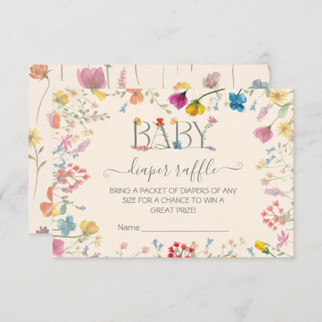 Blommigten Diaper Raffle OSA Kort (Fram/baksida)