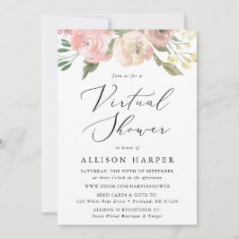 Blommigten Diskret blommor Virtuell babyskiss Inbjudningar