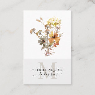 Blommigten Doula Services Monogram Watercolor Visitkort