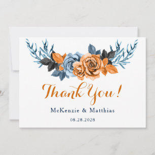 Blommigten Dusty Blue & Rusty Peony Tack till dina Inbjudningar