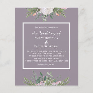 Blommigten Dusty Lavander Bröllop Flyer
