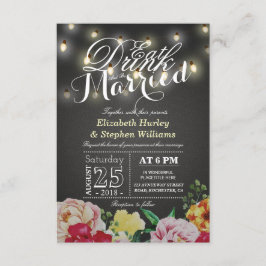 Blommigten EAT Drink and be Married String Light C Inbjudningar