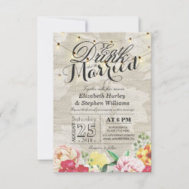 Blommigten EAT Drink and be Married String Light C Inbjudningar