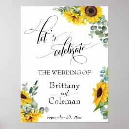 Blommigten Elaborera med typografi Låt oss firande Poster