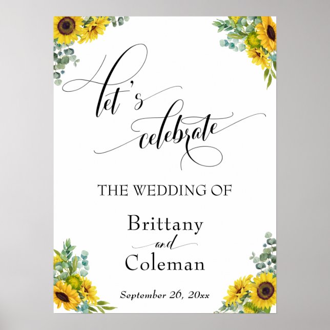 Blommigten Elaborera med typografi Låt oss firande Poster (Framsidan)