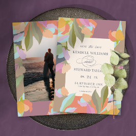 Blommigten Elegance Boho Bröllop Spara Datumet