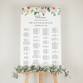 Blommigten elegant -  - alfabetiskt sittningsschem poster