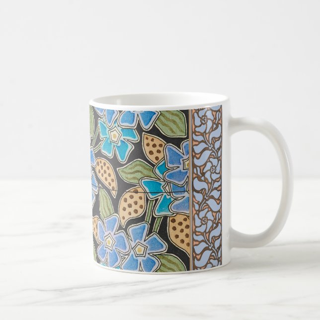 Blommigten elegant Blå perivinkle, blå , klassisk Kaffemugg (Höger)