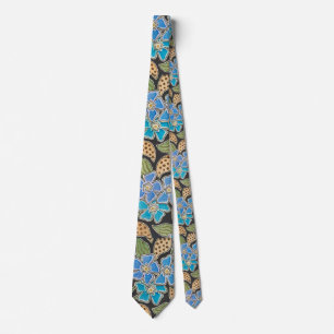 Blommigten elegant Blå perivinkle, blå , klassisk Slips
