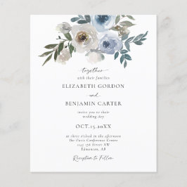 Blommigten Elegant Bröllop i Budget Dusty Blue -
