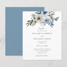 Blommigten Elegant Bröllop i Budget Dusty Blue -