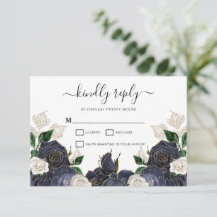 Blommigten Elegant bröllop OSA Kort