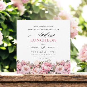 Blommigten elegant Charity Lunch Watercolor Inbjudningar