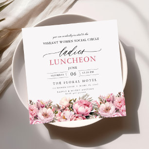 Blommigten elegant Charity Lunch Watercolor Inbjudningar