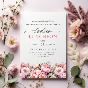 Blommigten elegant Charity Lunch Watercolor Inbjudningar