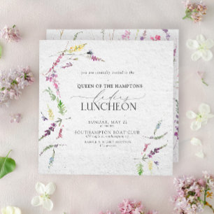 Blommigten elegant Charity Lunch Watercolor Inbjudningar