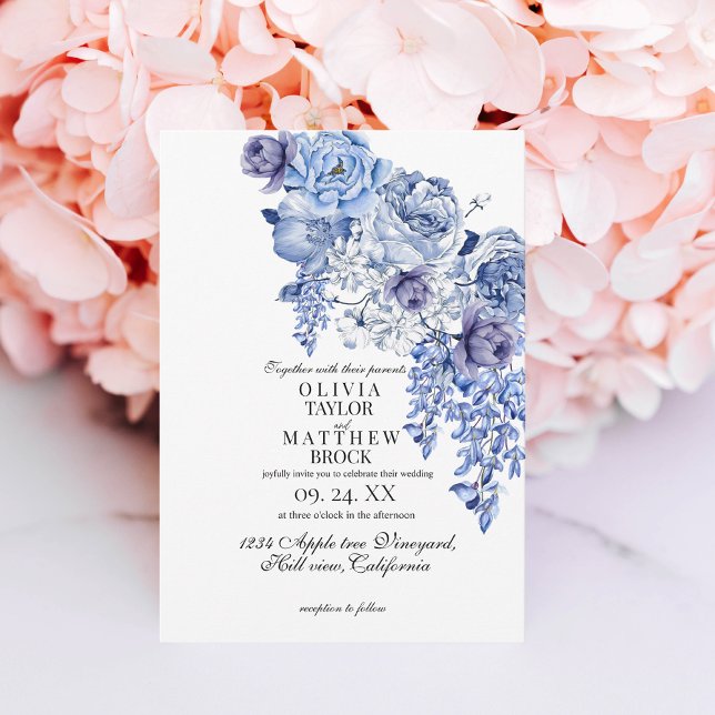 Blommigten Elegant Classic Bröllop Inbjudningar (Skapare uppladdad)
