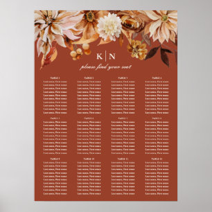 Blommigten elegant höstfärg för vattenfärg Säten Poster