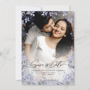 Blommigten elegant Lavender Spara datumkortet Datumet